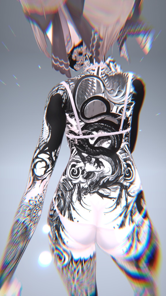 Otaru Dark Tattoos 入れ墨 *テクスチャ* モデル「マヌカ」/HD