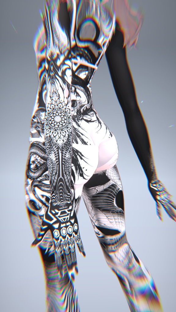 Otaru Dark Tattoos 入れ墨 *テクスチャ* モデル「マヌカ」/HD