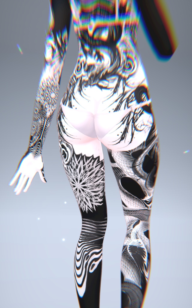 Otaru Dark Tattoos 入れ墨 *テクスチャ* モデル「マヌカ」/HD