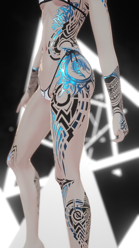 Rindo Drack Industries Tattoo 入れ墨 *テクスチャ* モデル「竜胆」/HD