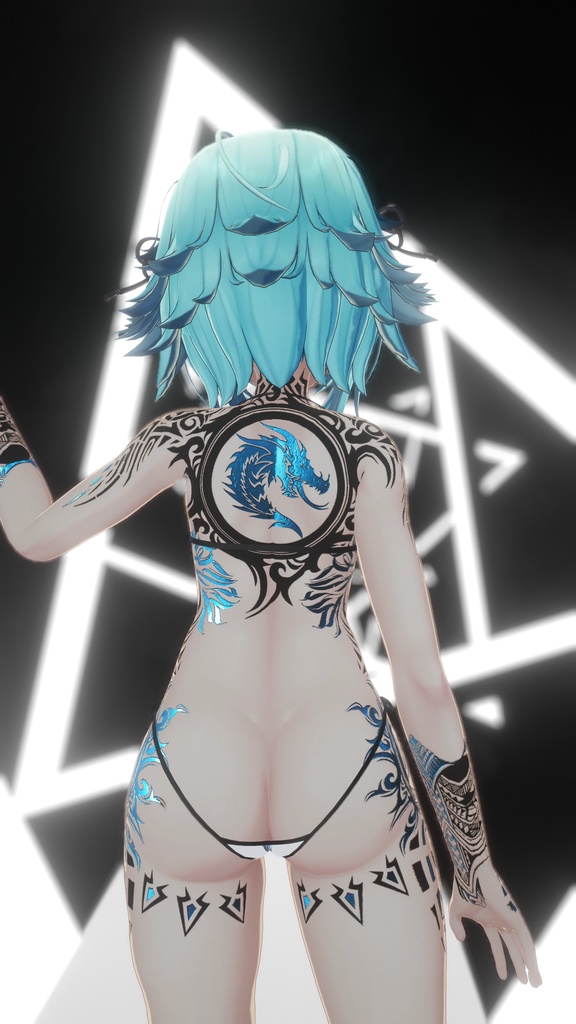 Rindo Drack Industries Tattoo 入れ墨 *テクスチャ* モデル「竜胆」/HD