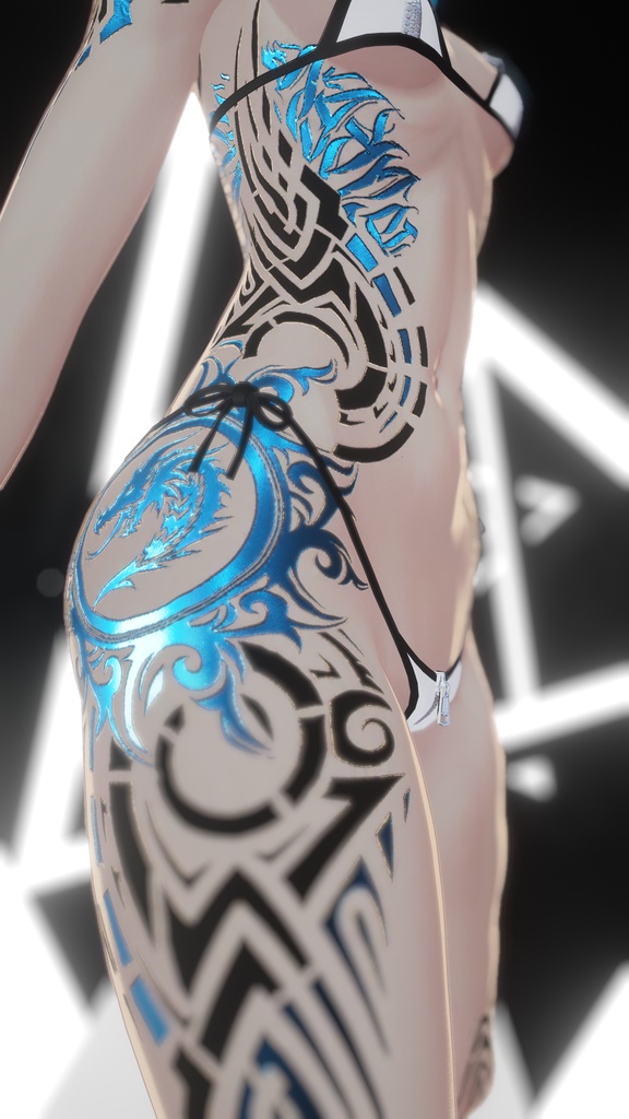 Rindo Drack Industries Tattoo 入れ墨 *テクスチャ* モデル「竜胆」/HD