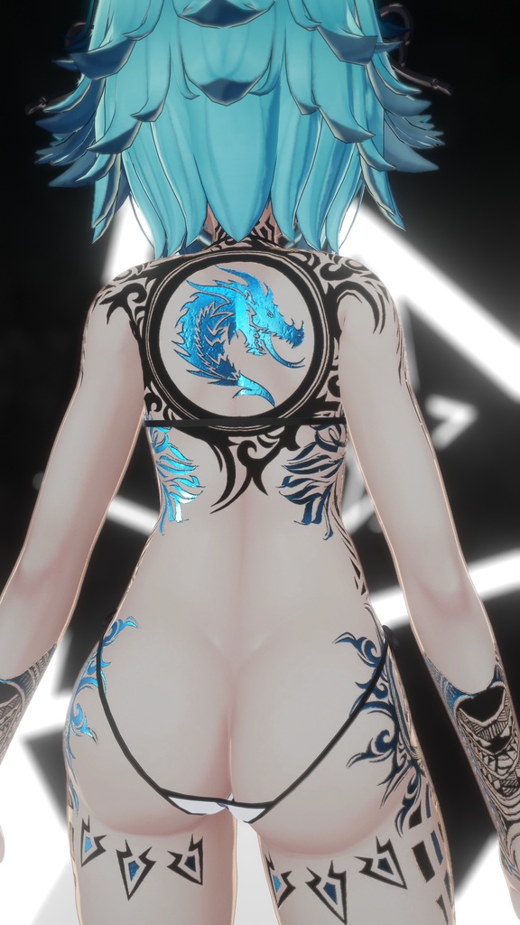 Rindo Drack Industries Tattoo 入れ墨 *テクスチャ* モデル「竜胆」/HD