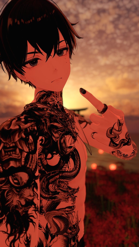 Komano Dragon Tattoos 入れ墨 *テクスチャ* モデル「狛乃」