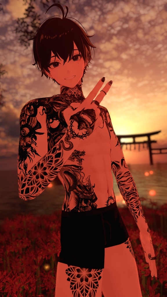 Komano Dragon Tattoos 入れ墨 *テクスチャ* モデル「狛乃」