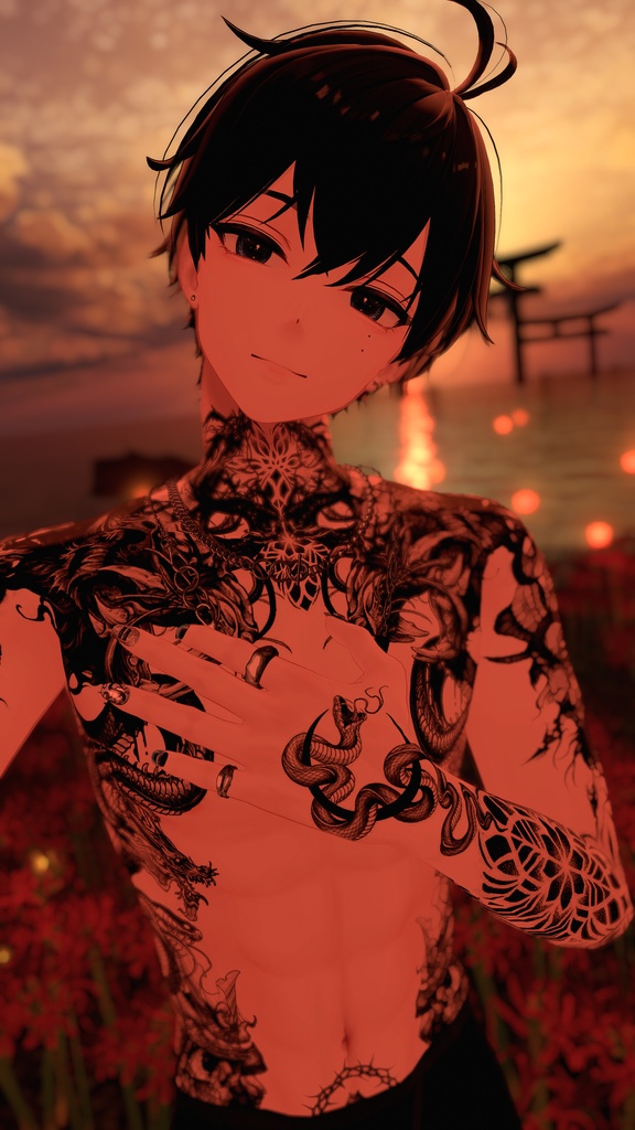 Komano Dragon Tattoos 入れ墨 *テクスチャ* モデル「狛乃」