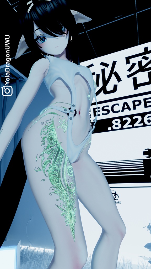 Rindo Ocean Tattoo 入れ墨 *テクスチャ* モデル「竜胆」/HD