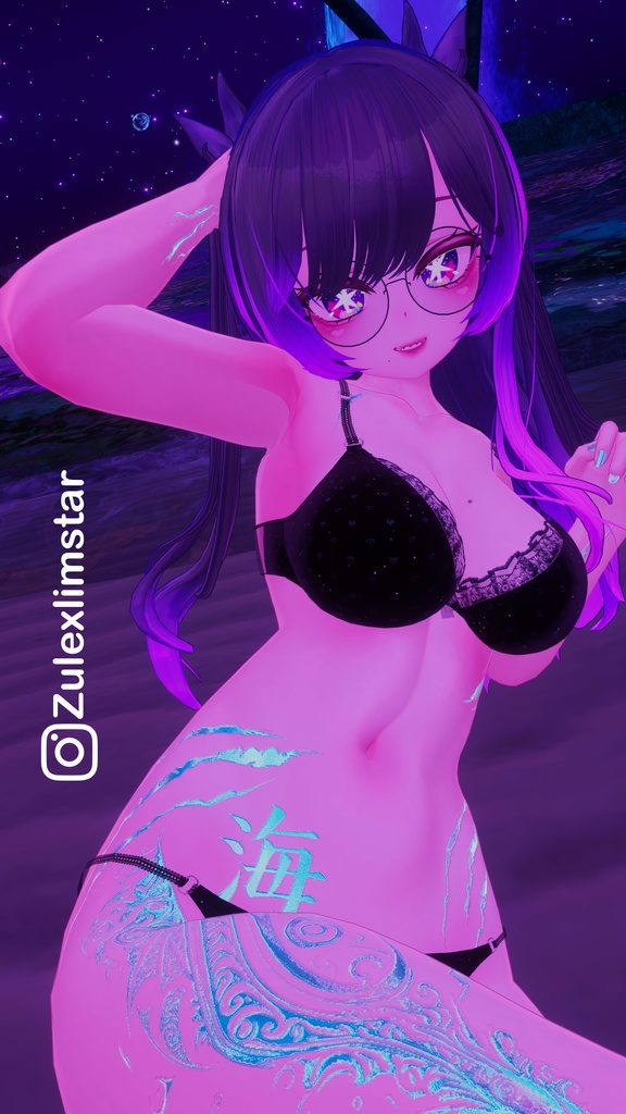 Moe Ocean Tattoo 入れ墨 *テクスチャ* モデル「萌」/HD