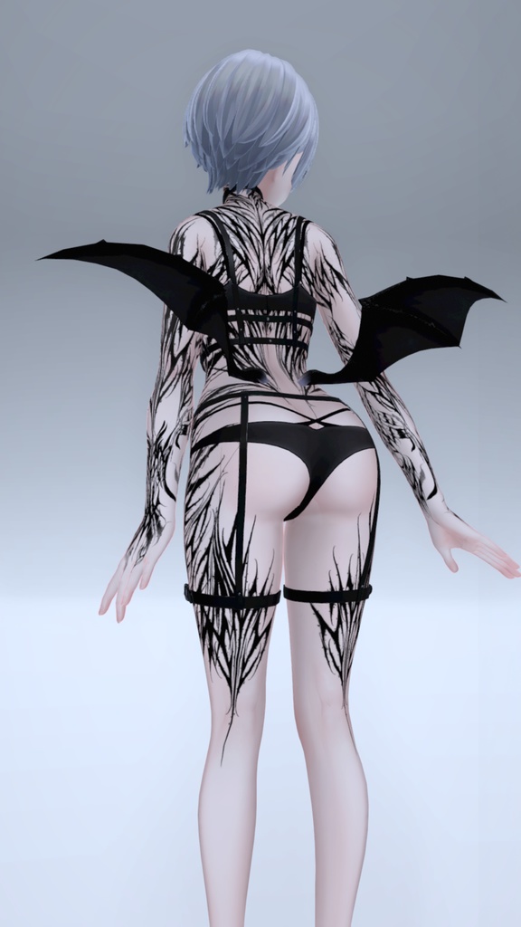 Shinra Dark Lettering Tattoo 入れ墨 *テクスチャ* モデル「森羅」/HD