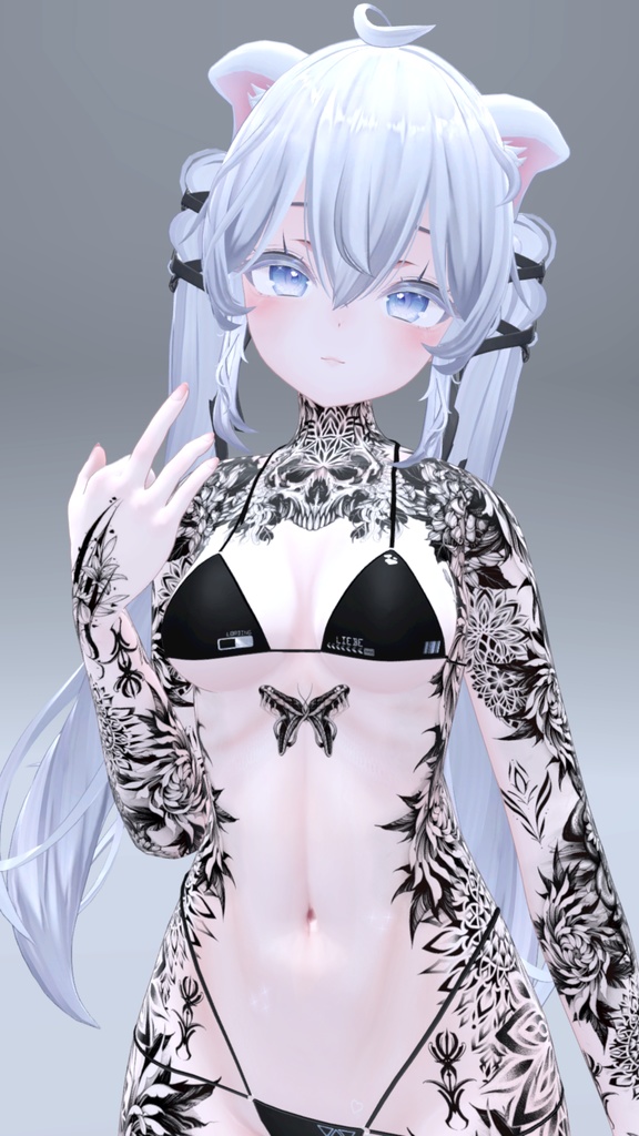 Sio Flowers Tattoos 入れ墨 *テクスチャ* モデル「しお」/HD