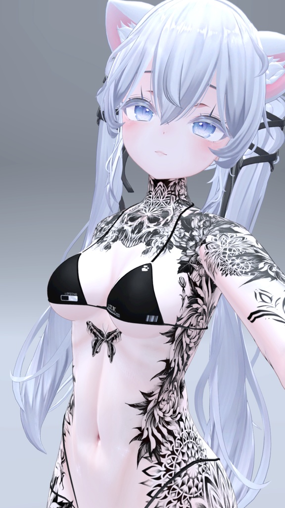 Sio Flowers Tattoos 入れ墨 *テクスチャ* モデル「しお」/HD