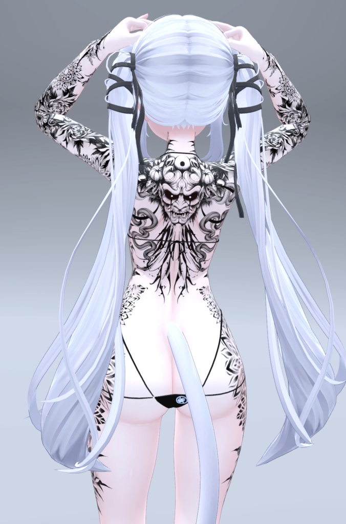 Sio Flowers Tattoos 入れ墨 *テクスチャ* モデル「しお」/HD