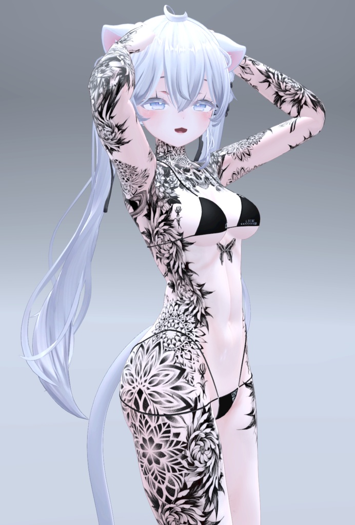 Sio Flowers Tattoos 入れ墨 *テクスチャ* モデル「しお」/HD