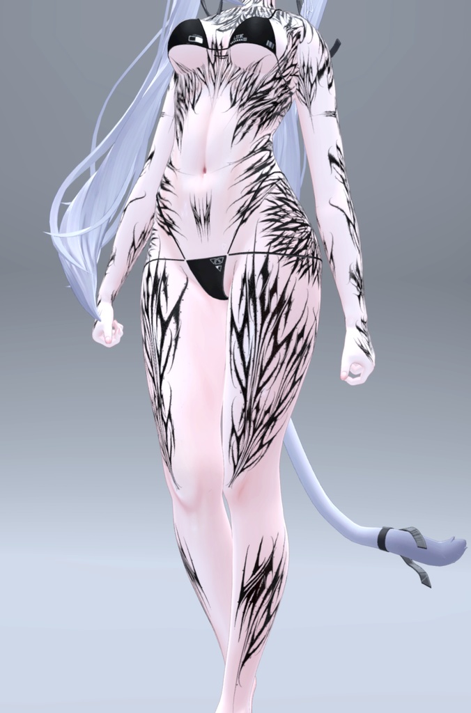 Sio Gothic tattoos 入れ墨 *テクスチャ* モデル「しお」/HD