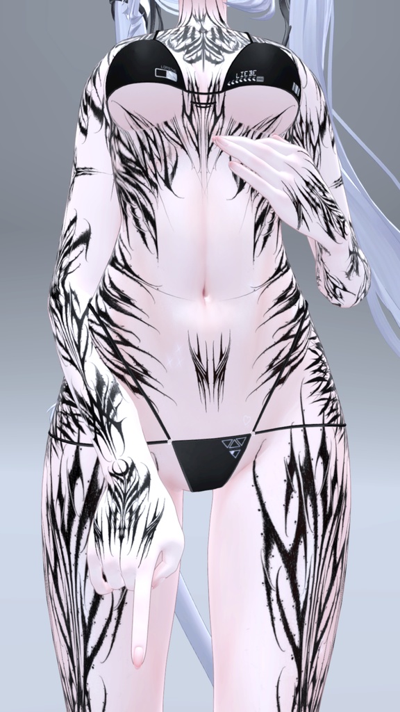 Sio Gothic tattoos 入れ墨 *テクスチャ* モデル「しお」/HD