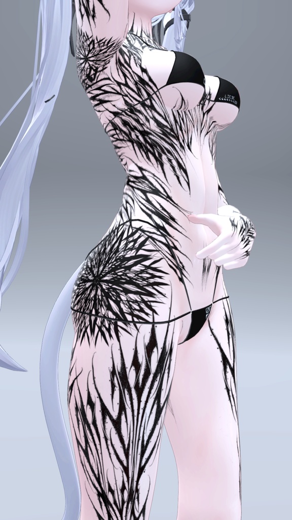 Sio Gothic tattoos 入れ墨 *テクスチャ* モデル「しお」/HD