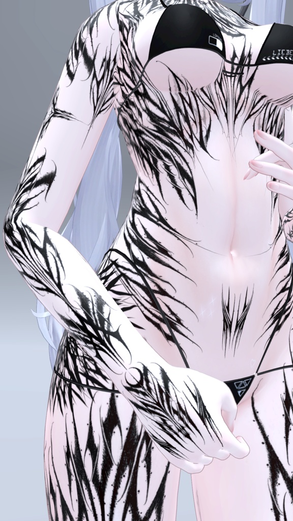 Sio Gothic tattoos 入れ墨 *テクスチャ* モデル「しお」/HD