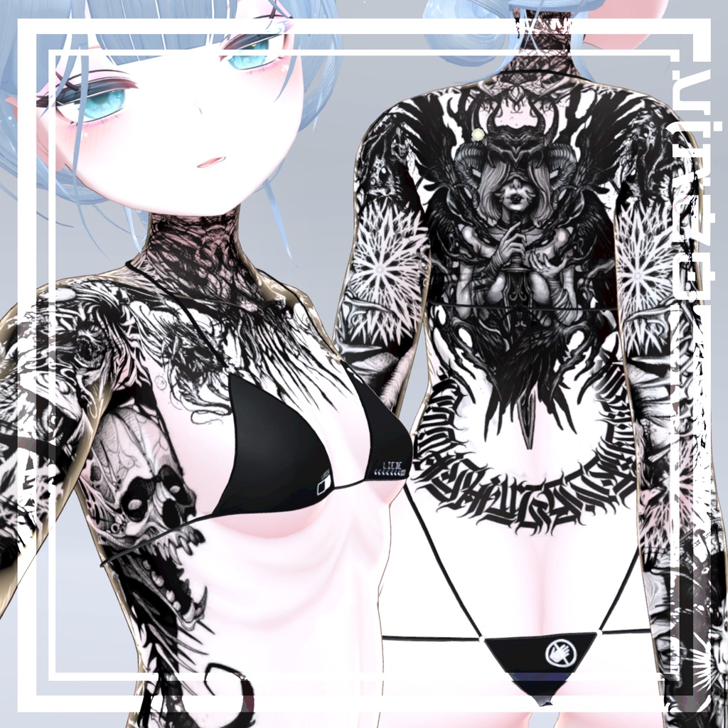 Rindo Diablo Tattoos 入れ墨 *テクスチャ* モデル「竜胆」/HD