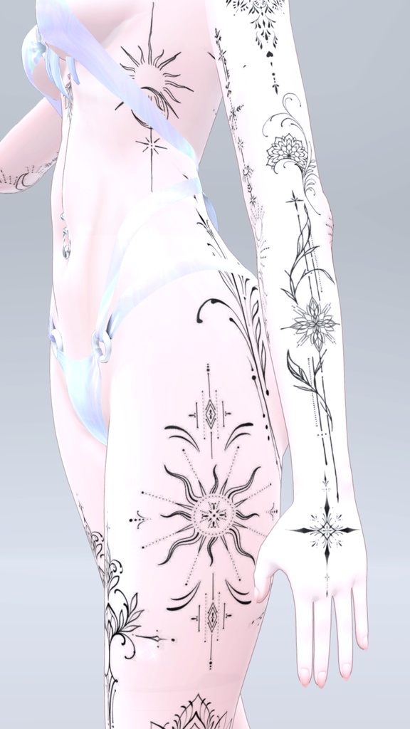 Sio Mystic Tattoos 入れ墨 *テクスチャ* モデル「しお」/HD