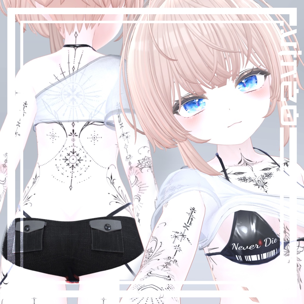 Manuka Mystic tattoos 入れ墨 *テクスチャ* モデル「マヌカ」/HD