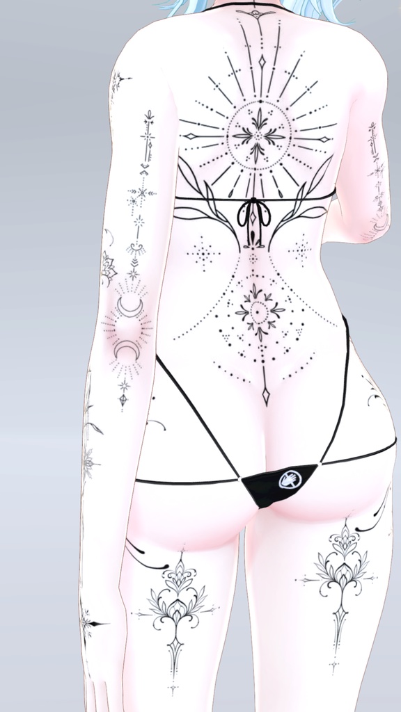 Rindo Mystic Tattoos 入れ墨 *テクスチャ* モデル「竜胆」/HD