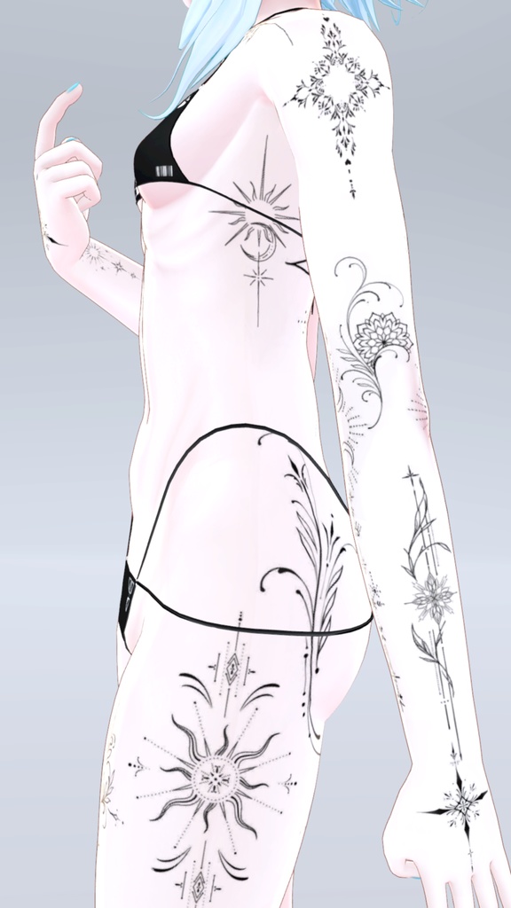 Rindo Mystic Tattoos 入れ墨 *テクスチャ* モデル「竜胆」/HD