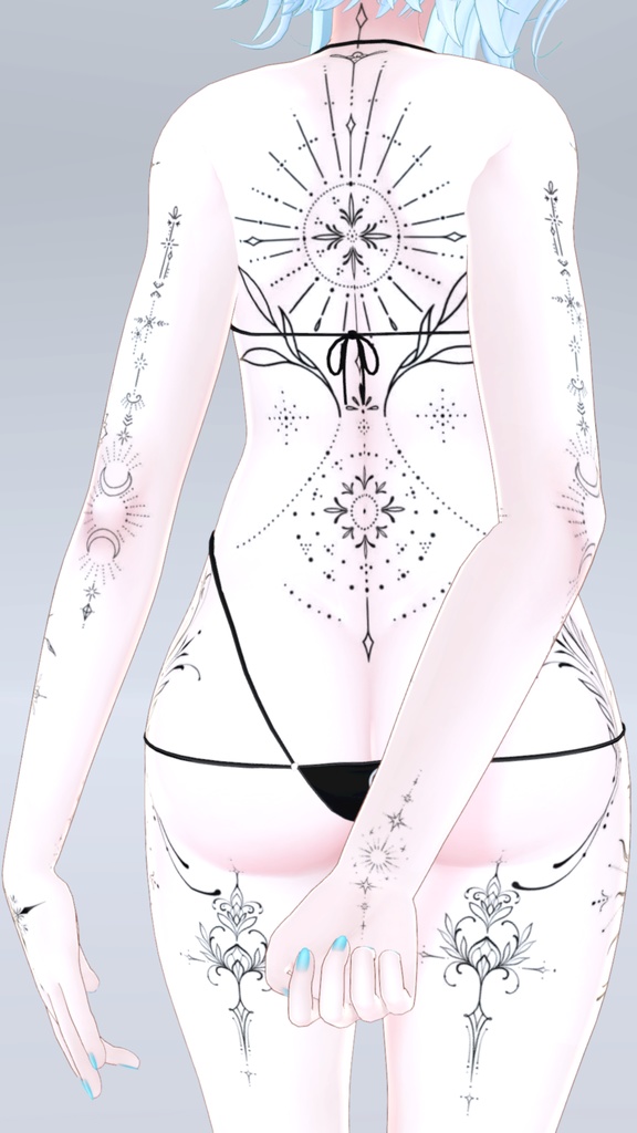 Rindo Mystic Tattoos 入れ墨 *テクスチャ* モデル「竜胆」/HD