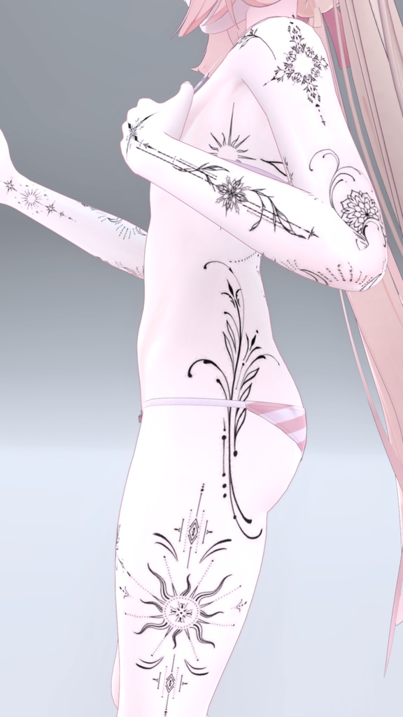 Chiffon Mystic Tattoos 入れ墨 *テクスチャ* モデル「シフォン」/HD