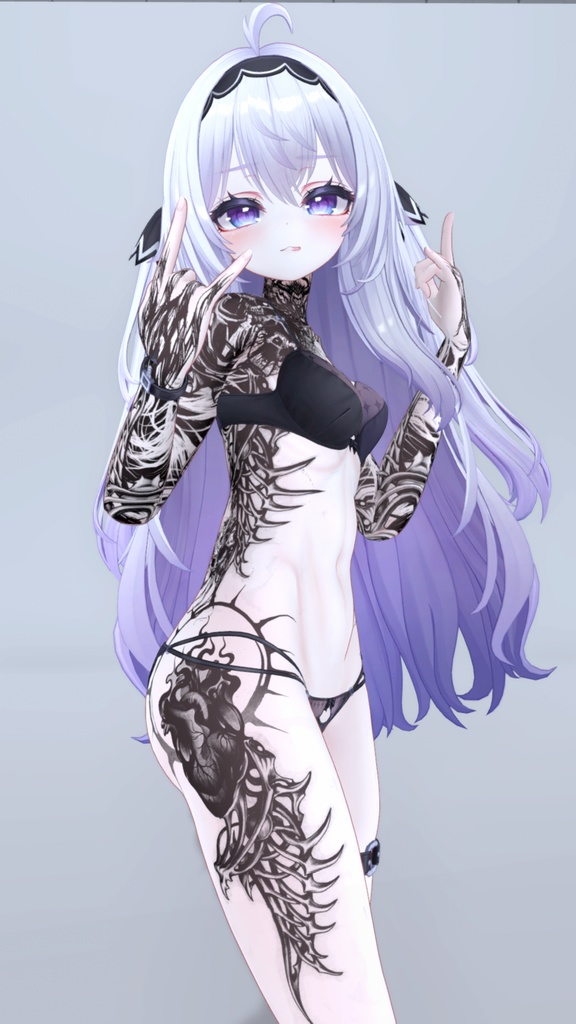 Airi Diablo Tattoos 入れ墨 *テクスチャ* モデル「愛莉」/HD