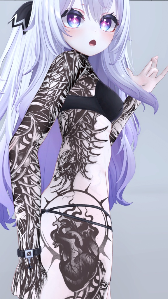 Airi Diablo Tattoos 入れ墨 *テクスチャ* モデル「愛莉」/HD