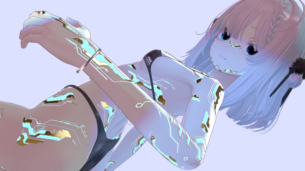 『Gold Cyberpunk Shinano』しなの-Eyes+Makeup+Body Tex HD