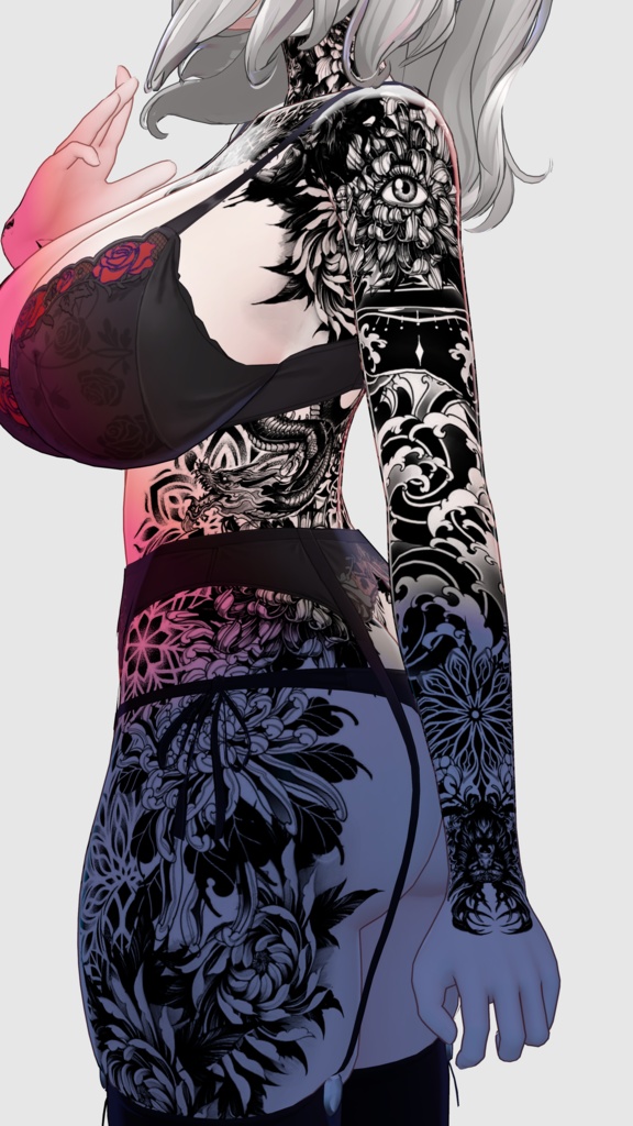 【Milltina Oni Tattoos ショコラ】4k Tattoos