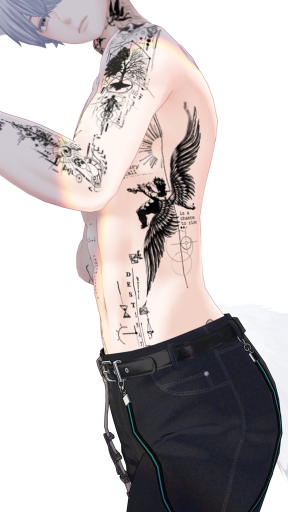 【Line Art Tattoos】4k Textures 入れ墨 *テクスチャ* /HD