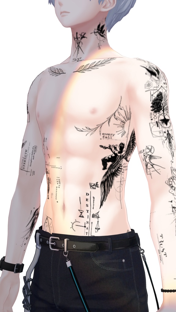【Line Art Tattoos】4k Textures 入れ墨 *テクスチャ* /HD