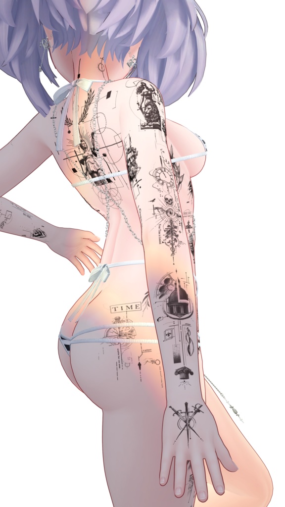 【Line Art Tattoos】4k Textures 入れ墨 *テクスチャ* /HD
