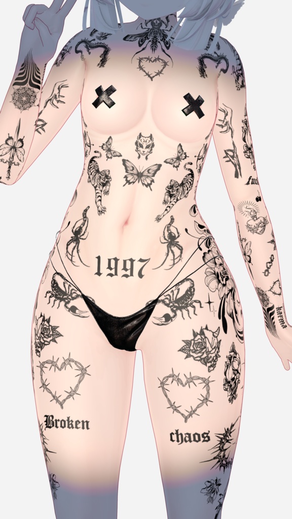 ルルネ【Traditional Tattoos】Rurune 4k Textures 入れ墨 *テクスチャ* /HD