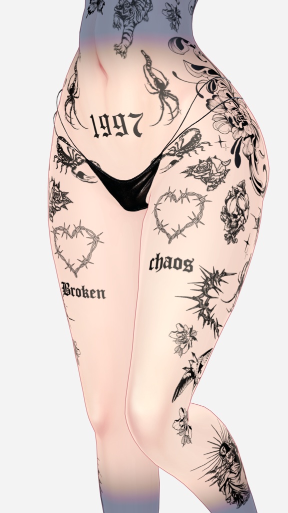 ルルネ【Traditional Tattoos】Rurune 4k Textures 入れ墨 *テクスチャ* /HD