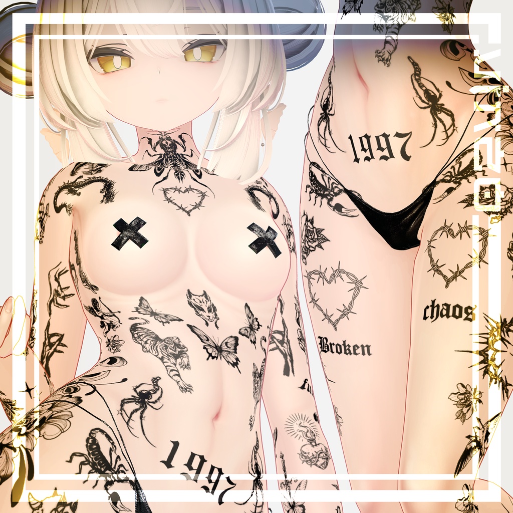 ルルネ‏【Traditional Tattoos】Rurune 4k Textures 入れ墨 *テクスチャ* /HD