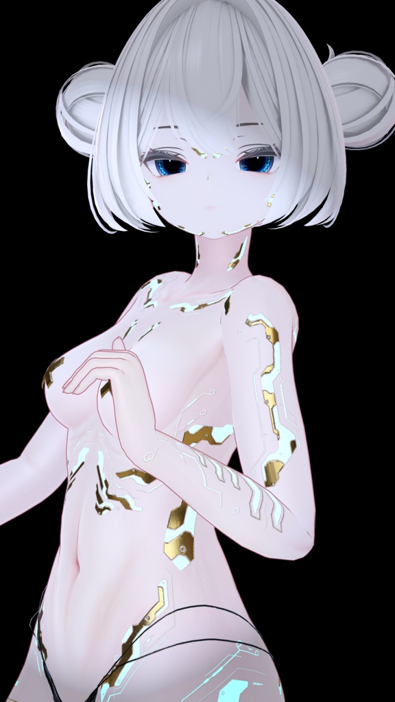 『Gold Cyberpunk Rurune』ルルネ-Eyes+Makeup+Body Tex HD