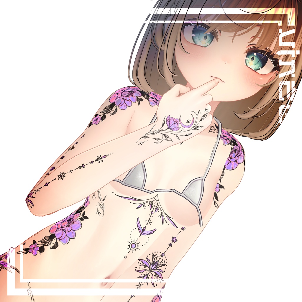 【Neon Flower Tattoo】 4k Textures 入れ墨 *テクスチャ* /HD