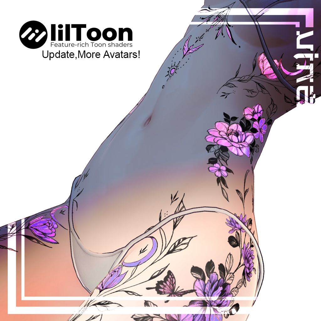 【Neon Flower Tattoo】 4k Textures 入れ墨 *テクスチャ* /HD
