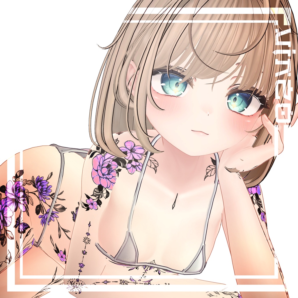 【Neon Flower Tattoo】 4k Textures 入れ墨 *テクスチャ* /HD