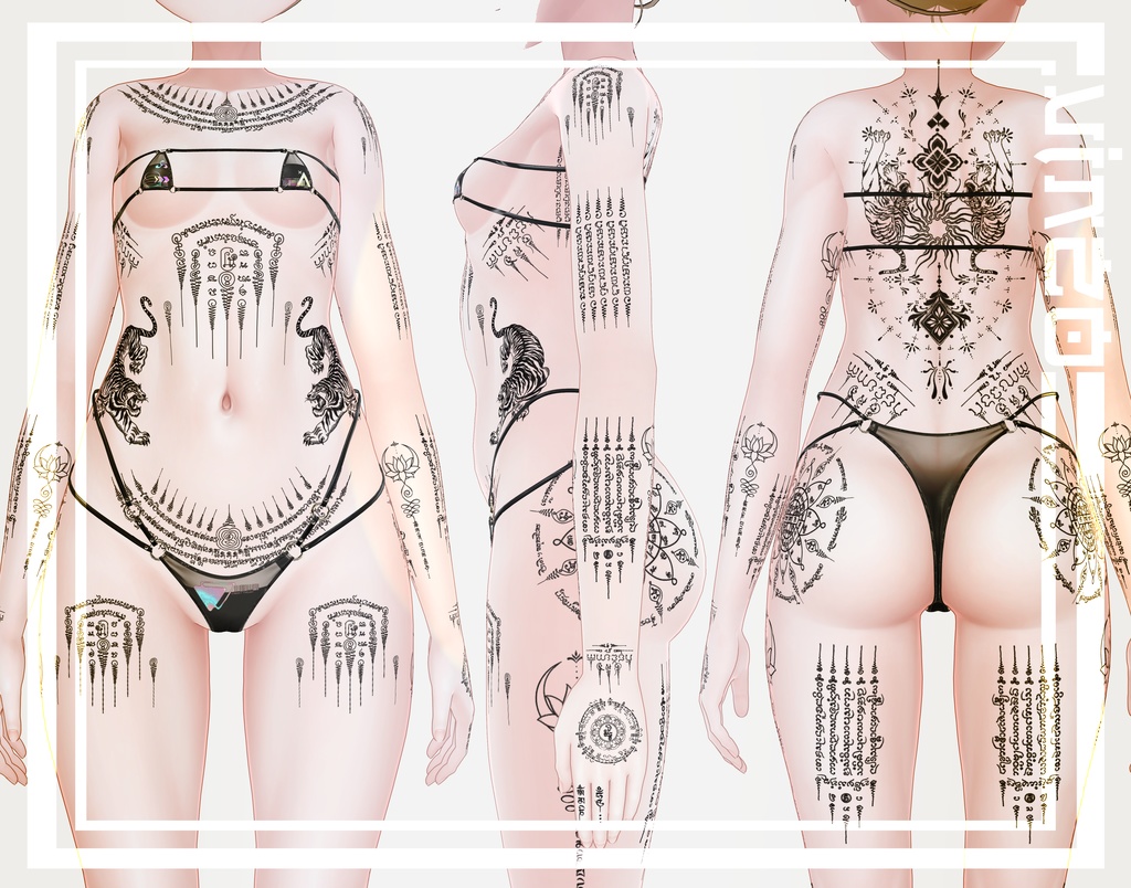 【Thai Tattoo】 4k Textures 入れ墨 *テクスチャ* /HD