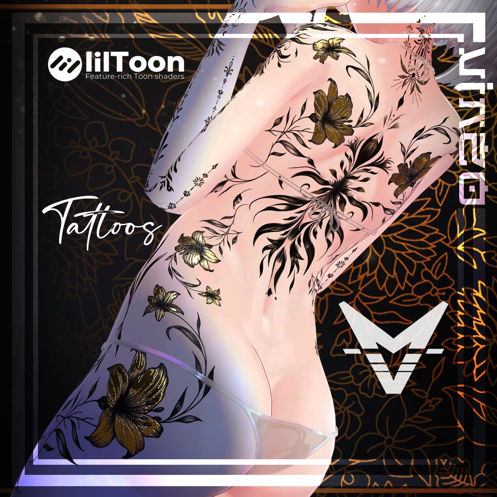 ⚜️Gold Tattoos⚜️ 4k Textures 入れ墨 *テクスチャ* /HD