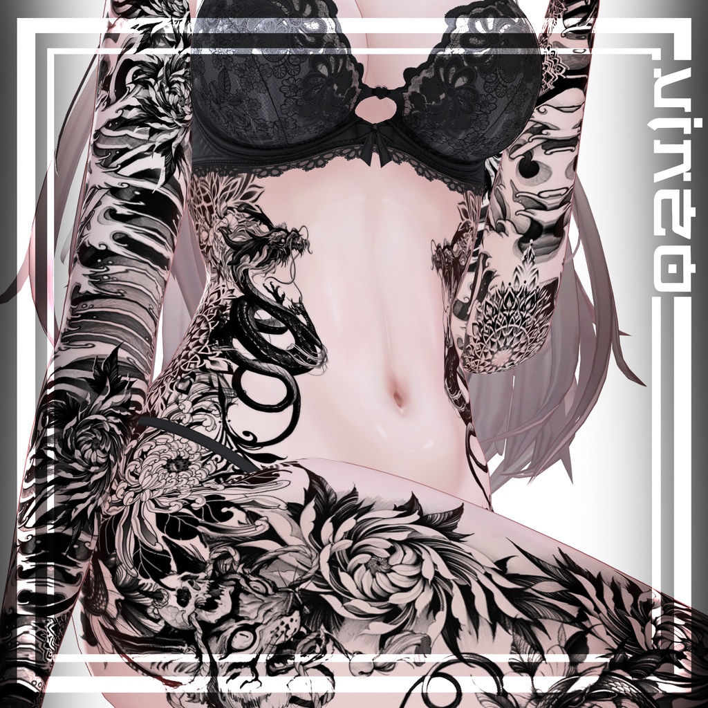 【Lumina-Oni Tattoos ルミナ】 4k Textures 入れ墨 - テクスチャ