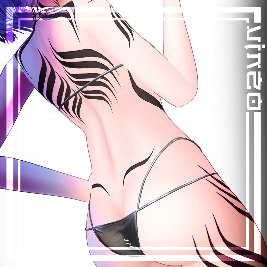 『Tattoos Blackout Ghost』 25 avatars 入れ墨 *テクスチャ* /HD 4k Textures