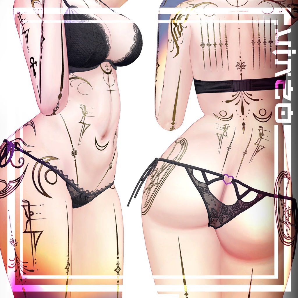 『冥界のタトゥ』 Tattoos 入れ墨 *テクスチャ* /HD 4k Textures