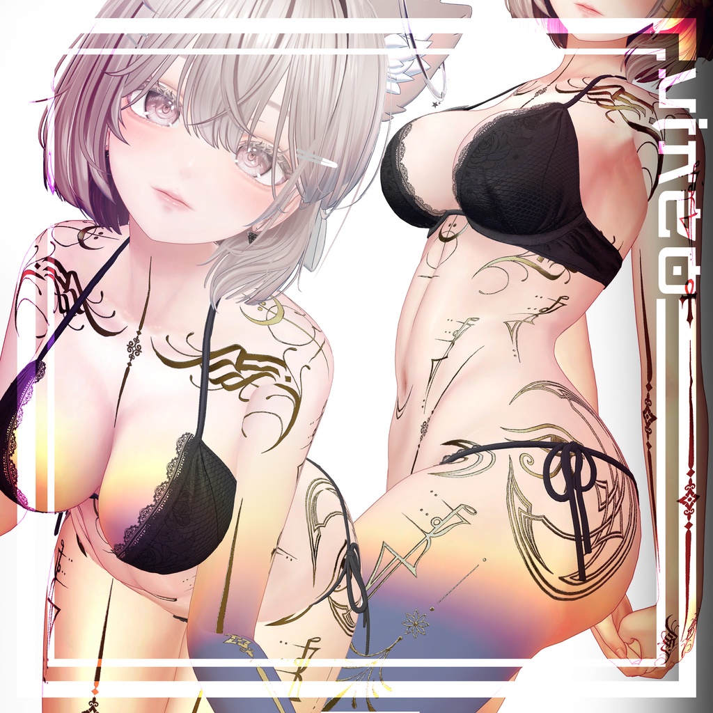 『冥界のタトゥ』 Tattoos 入れ墨 *テクスチャ* /HD 4k Textures