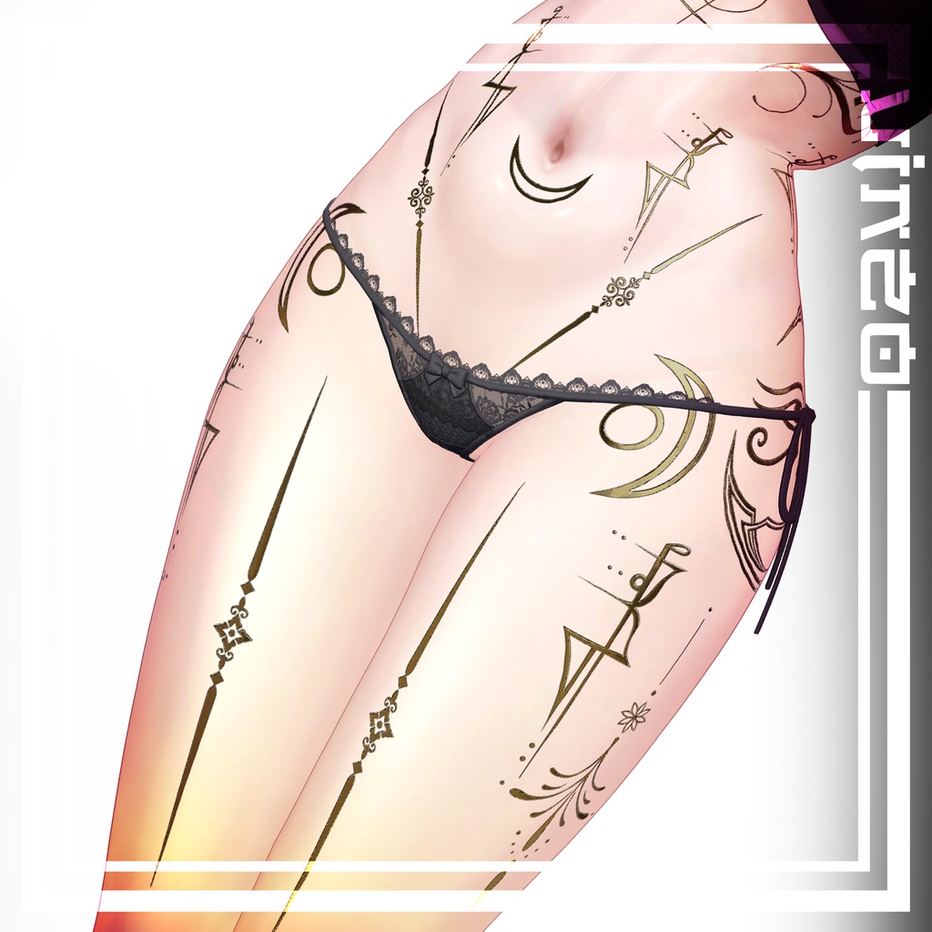 『冥界のタトゥ』 Tattoos 入れ墨 *テクスチャ* /HD 4k Textures