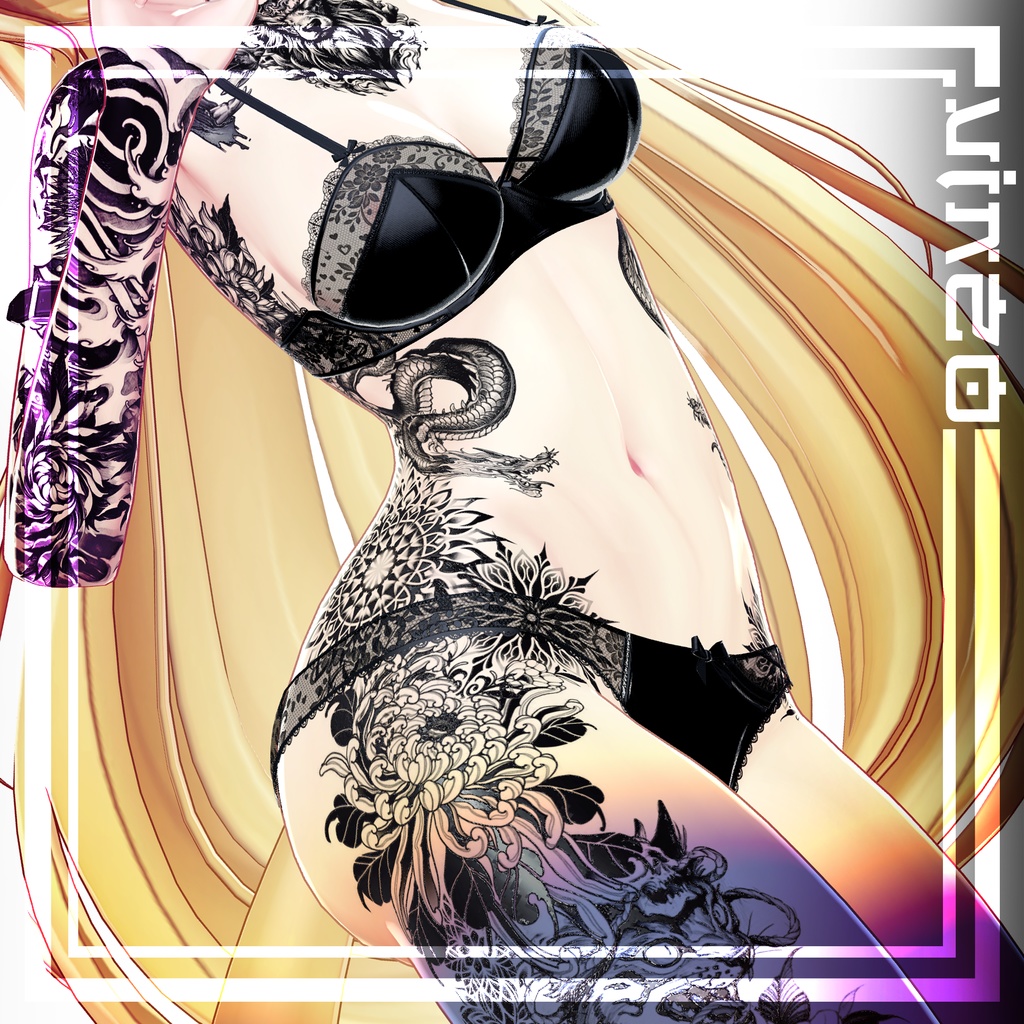 【Mayo / まよ-Oni Tattoos ルミナ】 4k Textures 入れ墨 - テクスチャ